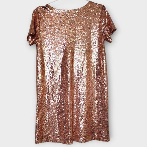 Lulus Dress Sz S Swiftie Sequin Short Sleeve Shift Vneck Glamour Princesscore Pa - Picture 3 of 11